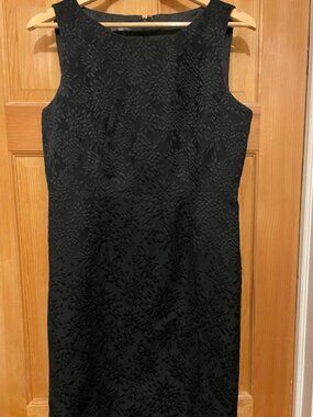 NWOT Talbots 10P Printed Black Dress